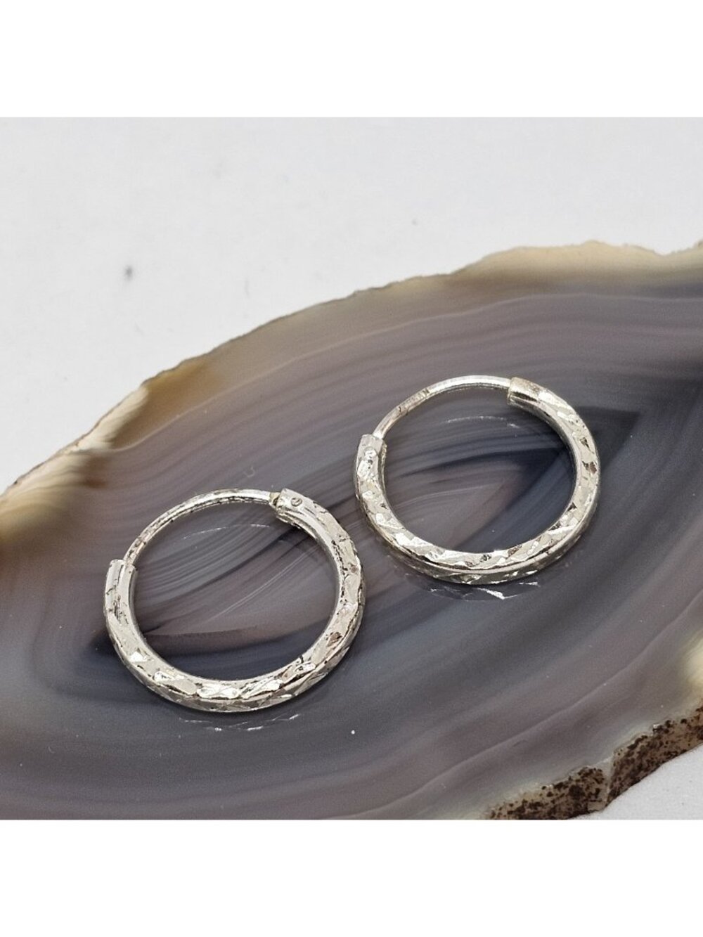HAN 925 Sterling Silver Small Round Hoop Earrings 1/2" Dainty Round Jewelry